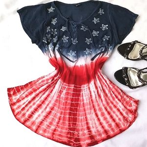 Cocoon Gauzy Patriotic Top
